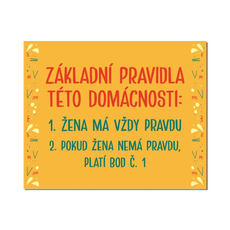 Cedulka na dveře - Pravidla domácnosti