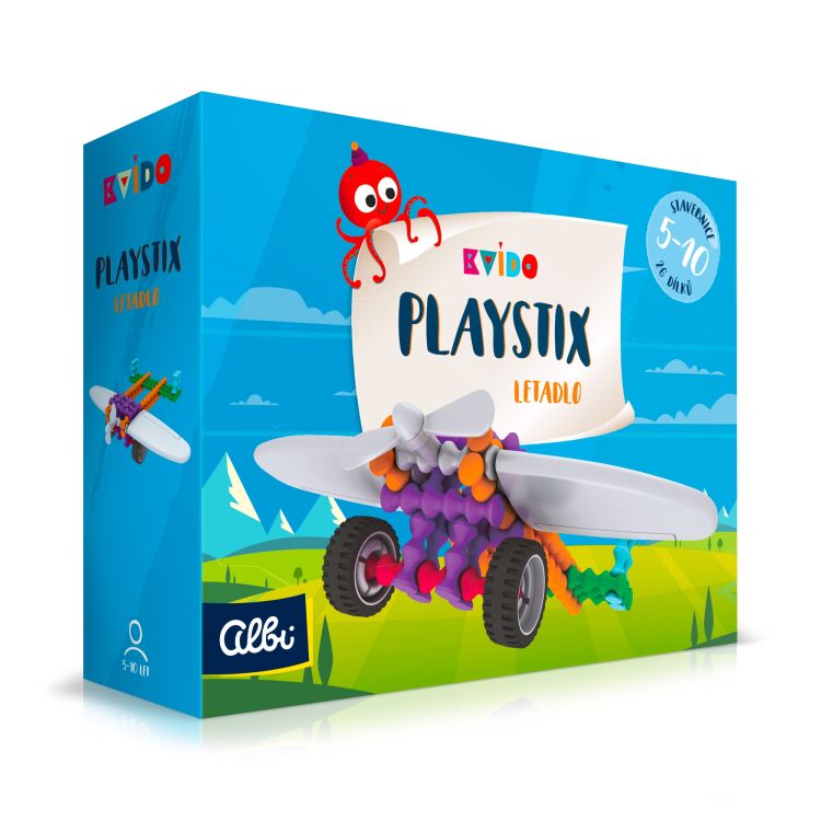 Kvído - Stavebnice Playstix - letadlo 26 dílků