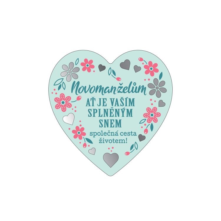Plaketka srdce - Novomanželům