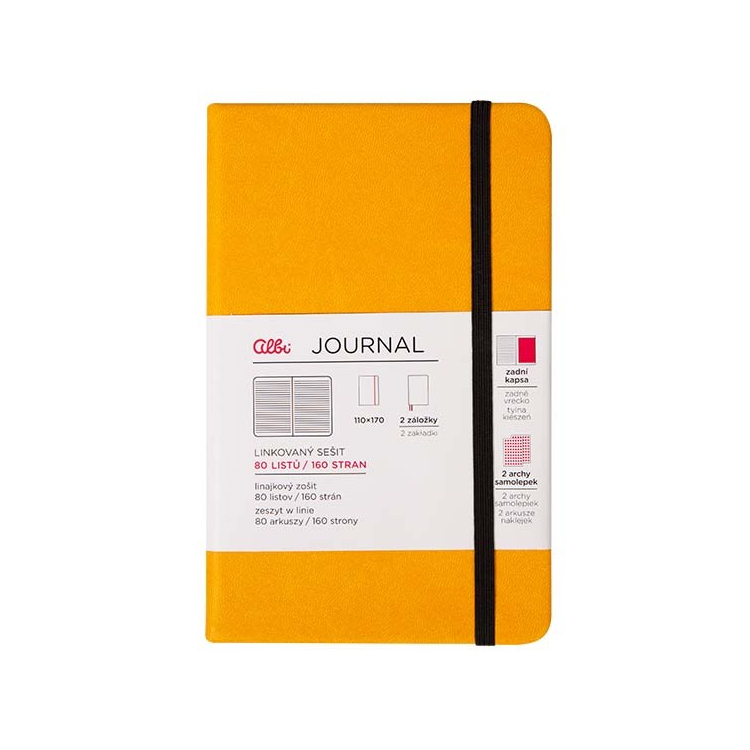 Žlutý střední journal zápisník