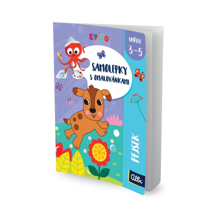 Samolepky s omalovánkami - Pejsek (Kvído)